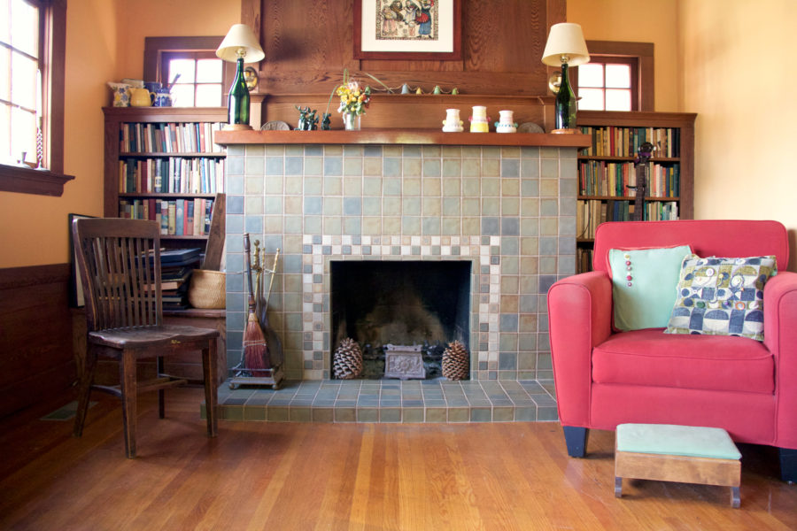 Elmwood Craftsman Tile Fireplace - Zeus Design Build